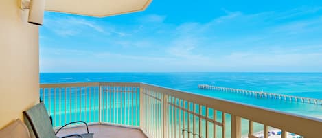 Enjoy morning coffee and Gulf views from this beautiful Wrap around balcony!