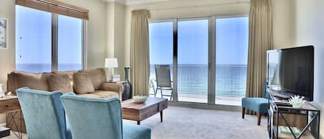 Gulf front living room.