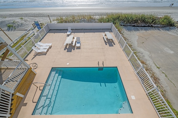 Cool off after fun in the sun with a cool dip in the ocean front pool.