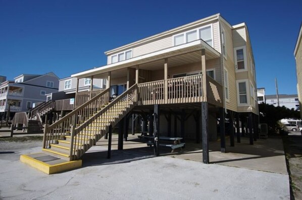 This ocean front duplex is perfect for a family vacation.