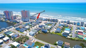 Located right on the oceanfront.