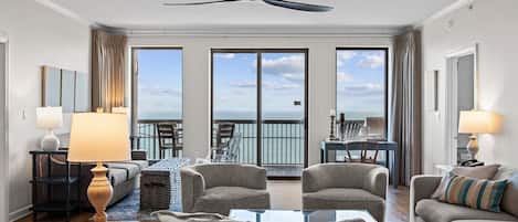 Great Room - Beautiful views of the Atlantic Ocean from this newly updated oceanfront unit on the 25th floor.