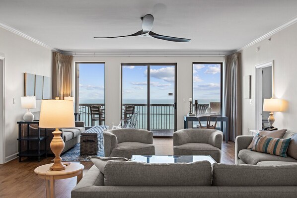 Great Room - Beautiful views of the Atlantic Ocean from this newly updated oceanfront unit on the 25th floor.