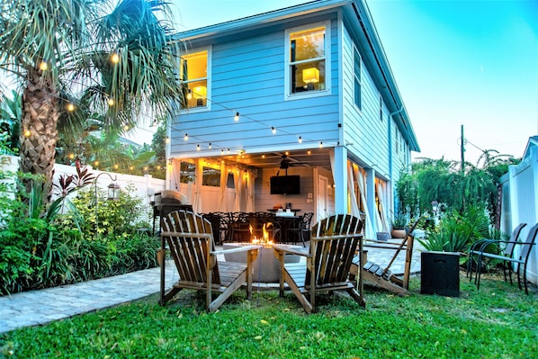 Relax in the private back yard oasis