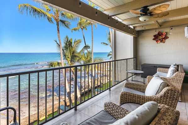 From the comfort of your lanai enjoy watching amazing surf action, beautiful ocean views, and our world class sunsets