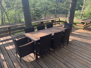 Large wrap around deck with seating 