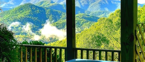 An O-So-Relaxing Soak in the Hot Tub overlooking the WOW Views