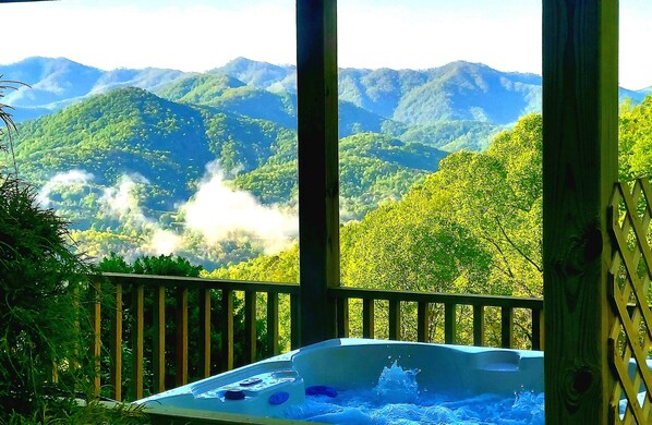 An O-So-Relaxing Soak in the Hot Tub overlooking the WOW Views