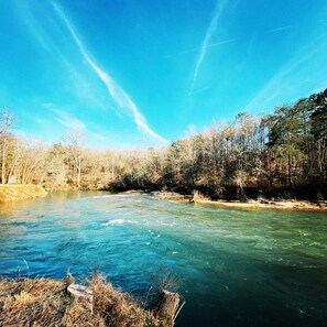 river view from fire pit area