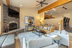 Cozy fireplace. 