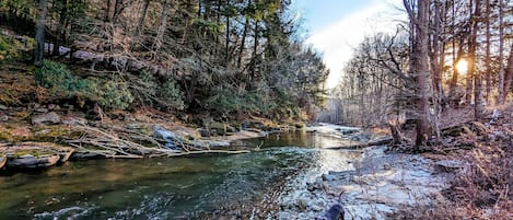 Callicoon Creek view changes depending on season and rainfall, always beautiful 