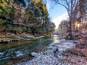 Callicoon Creek view changes depending on season and rainfall, always beautiful 