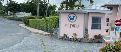 Welcome Entrance to Elysian Beach Resort