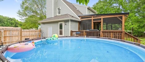 Backyard private above ground pool