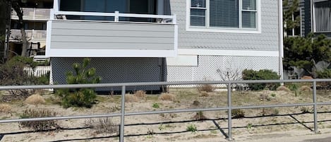 Bottom Unit - showing beach side deck. 