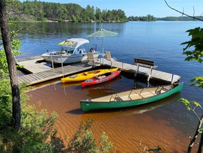 Bask in the morning sun with a cup of coffee on our 70' dock with space to dock your own boat
