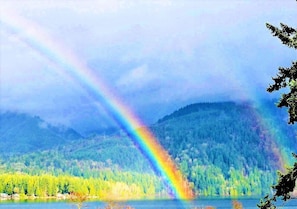 I took this beautiful picture of a double rainbow at the Sudden Valley beach. 