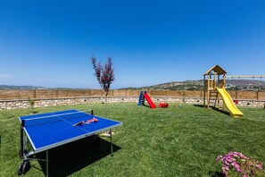 A ping pong and a playground are available!