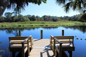 A few steps out the door is this relaxing dock over looking the Braden River