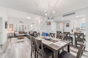 Dining area over looking kitchen & living area