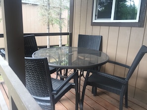 Enjoy coffee and meals on the porch
