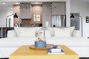 Relax on our two double chaise lounges positioned for scenic views and TV.