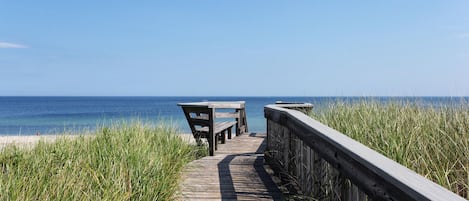 Boardwalk to the private neighborhood beach 