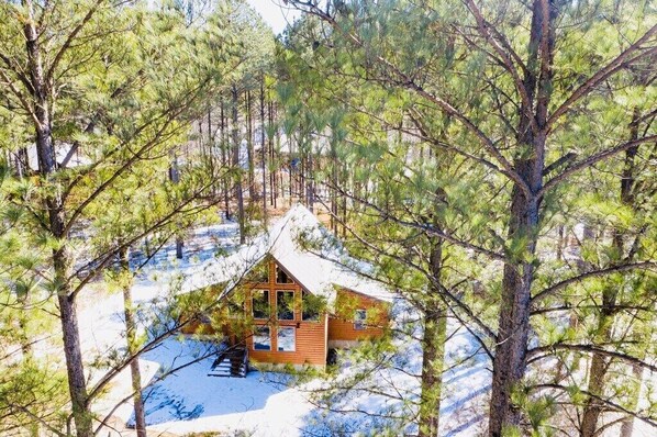 Exterior on a snowy day