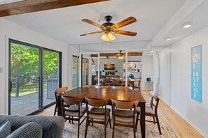 Dining area with seating for 8.