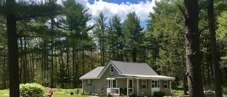 The Quiet Spot cabin is set on five uniquely peaceful acres.