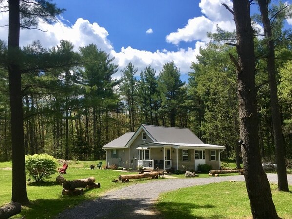 The Quiet Spot cabin is set on five uniquely peaceful acres.