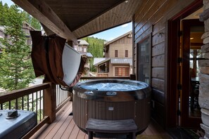 Soak in the hot tub after a day of skiing