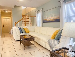 Sink into this comfortable leather sectional