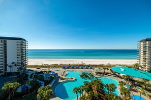 Enjoy the view of the fabulous lagoon pool overlooking the beach!