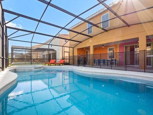 Caribbean style pool area