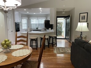 Barstools at kitchen counter