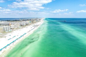 Drone image of the Gulf Dunes Beach Resort!