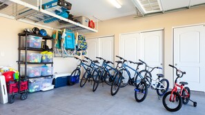 Everything you need for your Big Island adventures! Garage stocked with beach gear and bikes