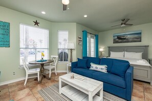 Living area with sleeper sofa