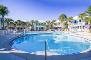 Pool with hot tub