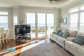 Comfortable new furnishings provide the perfect space to relax after a day in the sand.