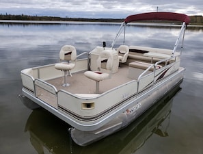 Pontoon included in price.  Live well included for those who fish.  Newer motor.