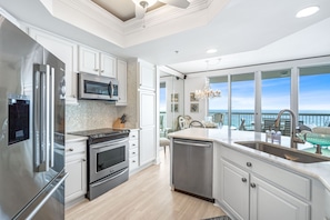 Well-equipped kitchen with all the tools and amenities...and a stunning view!