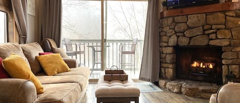 Did we say COZY!?! Yes, sit back, relax and watch the show fall and skiers here!