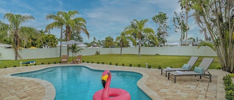 Huge private backyard for yard games and more!