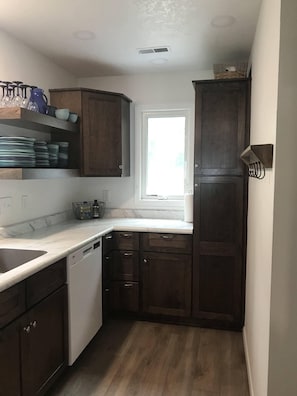 Pantry is empty and waiting for your groceries - all pull-out shelves.  