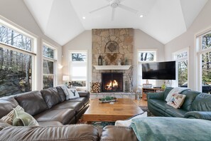 Truly lovely open living space. Plenty of room for hanging out with your group.