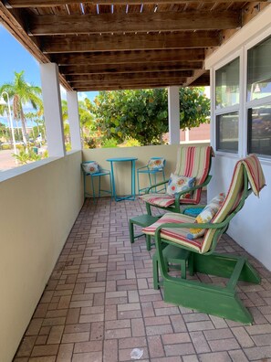 Exclusive front porch for watching the world go by….