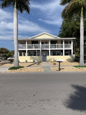 our 3 unit bldg; lower left is unit 2; fronts Shore Blvd; side is Clinton St