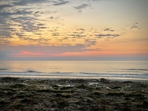 Sunrise view of the beach from the balcony